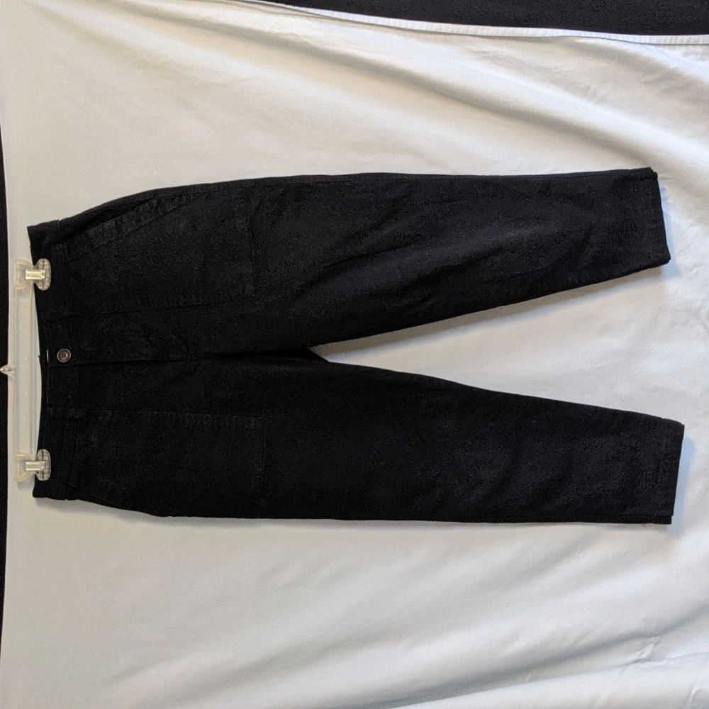 High Rise, Wide Leg Casual Black Pants